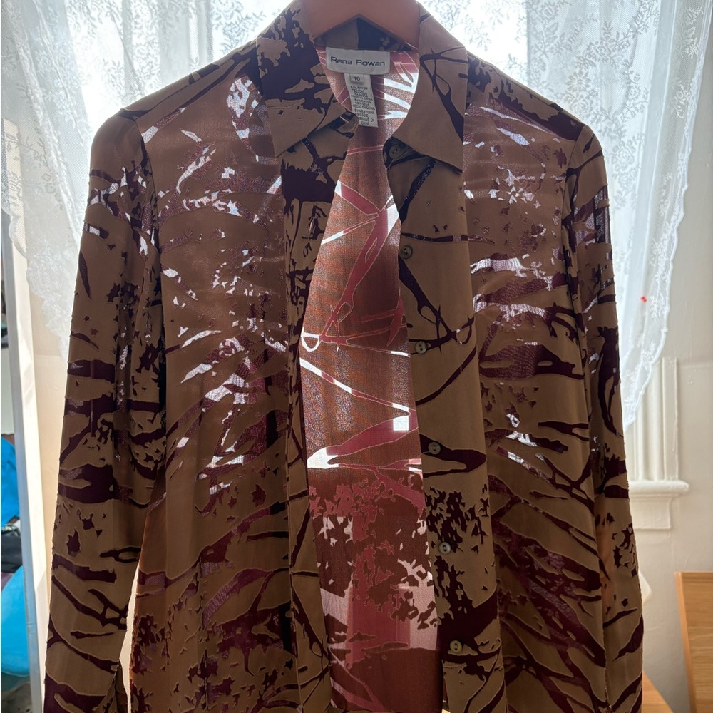 Rena Rowan Elegant Brown and Maroon Blouse